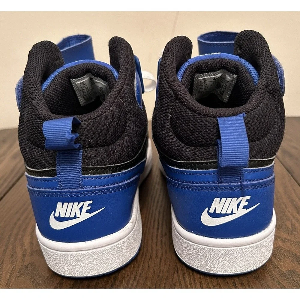 Nike Court Borough Mid 2 Black Royal Blue Size 6.5Y (DM8872-001) Youth‎